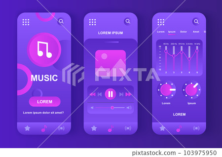 Music player unique neomorphic purple design... - Stock Illustration ...