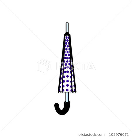 Illustration of a closed umbrella with polka dots Illustration of a closed umbrella with polka dots 103976071