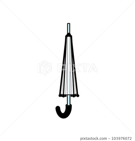 Illustration of a closed vinyl umbrella Illustration of a closed vinyl umbrella 103976072