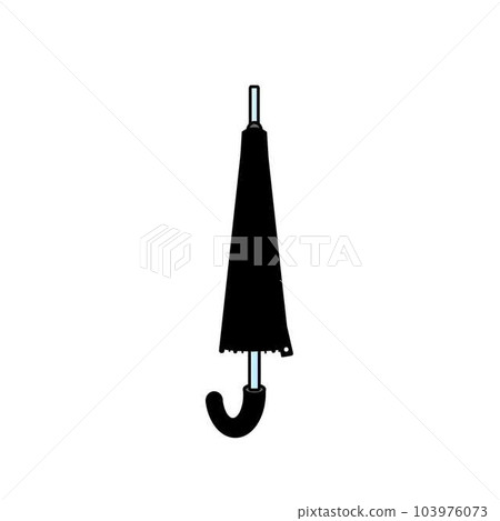 Illustration of a black closed umbrella Illustration of a black closed umbrella 103976073