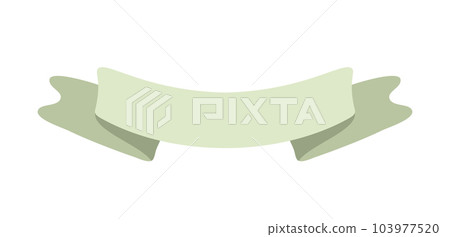 Light green ribbon banner icon, Web design element. Hand drawn vector illustration. Place for your text for business, greeting card and holidays 103977520