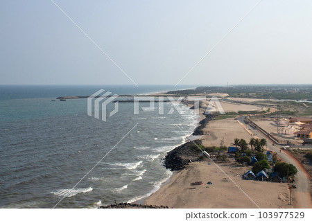 Beach Shoreline from The New Light House, Pondicherry, India 103977529