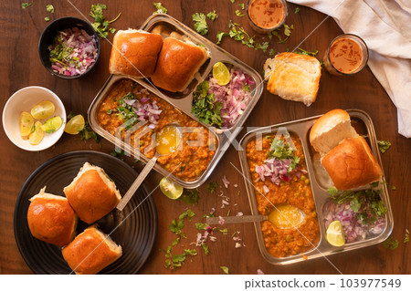 Pav Bhaji, Indian Street Food, Bharuch, Gujarat, India Pav Bhaji, Indian Street Food, Bharuch, Gujarat, India 103977549