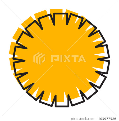 Trendy vector minimalist geometric line color basic flower element. Shape abstract figure bauhaus form. Retro style texture illustration. Modern design poster, cover, card design 103977586