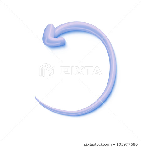 3D arrow round frame pointer icon minimalist style illustration. isolated transparent png background 103977686