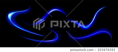 Blue light lines, effect of speed motion trails 103978393