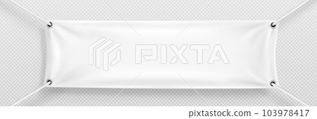 White hang blank fabric canvas banner sign vector 103978417