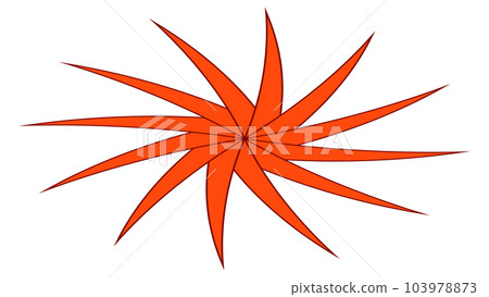Isometric circular shape with petals like sun or flower isolated on white. Clipart. Isometric circular shape with petals like sun or flower isolated on white. Clipart. 103978873