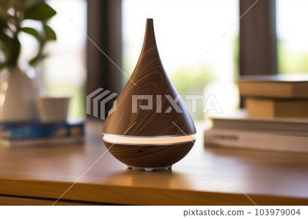 Aroma oil diffuser lamp on a blurred... - Stock Illustration [103979004 ...