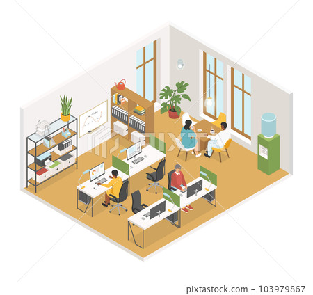 Office workplace - modern vector colorful isometric illustration 103979867