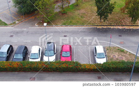 Residential roads and parking lots in Italy 103980597