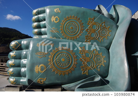 Sasaguri Kido Nanzoin The soles of the Buddha statue in Nirvana 103980874