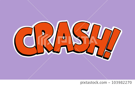 Cartoon text crash on a colorful background 103982270