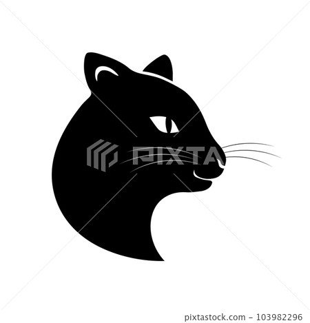 Black silhouette of a cat on a white background Black silhouette of a cat on a white background 103982296