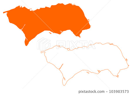 Noord-Beveland municipality (Kingdom of the Netherlands, Holland, Zeeland or Zealand province) map vector illustration, scribble sketch North Beveland map 103983573