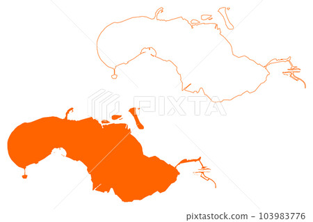 Schouwen-Duiveland municipality (Kingdom of the Netherlands, Holland, Zeeland or Zealand province) map vector illustration, scribble sketch map 103983776