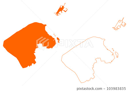 Veere town and municipality (Kingdom of the Netherlands, Holland, Zeeland or Zealand province) map vector illustration, scribble sketch Ter Veere map 103983835