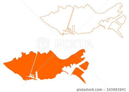 Vlissingen municipality (Kingdom of the Netherlands, Holland, Zeeland or Zealand province) map vector illustration, scribble sketch Flushing or Vlissienge map Vlissingen municipality (Kingdom of the Netherlands, Holland, Zeeland or Zealand province) map vector illustration, scribble sketch Flushing or Vlissienge map 103983841