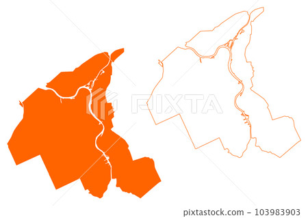 Zwartewaterland municipality (Kingdom of the Netherlands, Holland, Overijssel or Oaverysel province) map vector illustration, scribble sketch map 103983903