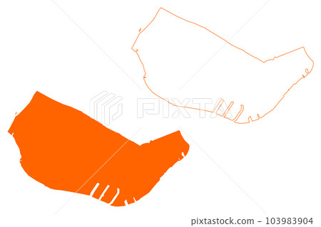 Zwijndrecht municipality (Kingdom of the Netherlands, Holland, South Holland or Zuid-Holland province) map vector illustration, scribble sketch map 103983904
