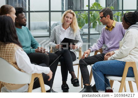 Business Meeting. Audience in the conference hall. Business and Entrepreneurship 103984217