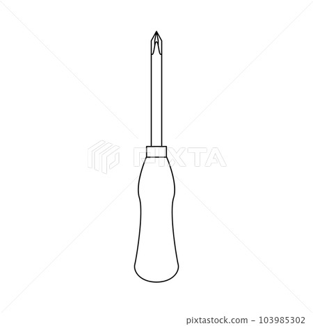 Monochrome illustration _ Phillips screwdriver No. 1 Monochrome illustration _ Phillips screwdriver No. 1 103985302