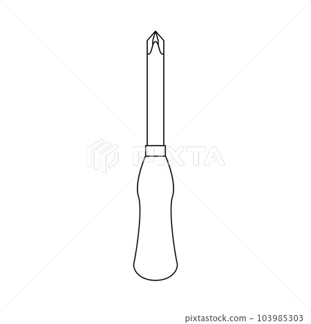 Monochrome illustration_Phillips screwdriver number 3 103985303