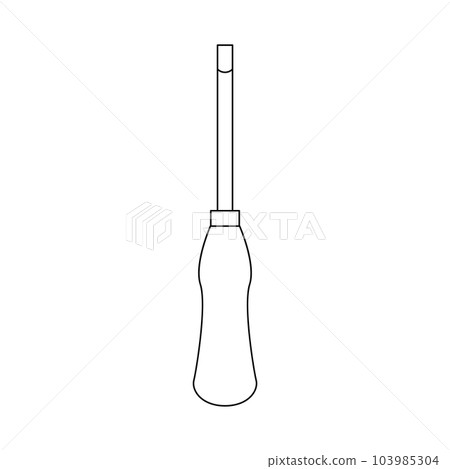 Monochrome illustration_flat screwdriver No. 1 Monochrome illustration_flat screwdriver No. 1 103985304