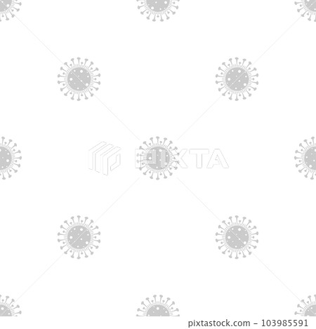 Coronavirus seamless pattern. Vector illustration of virus symbols on white background. 103985591