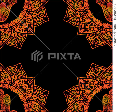 Seamless pattern with indian hand drawn hamsa and mandala. Seamless pattern with indian hand drawn hamsa and mandala. 103985687