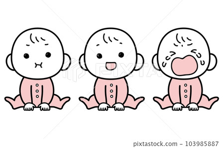 Baby facial expression illustration set Baby facial expression illustration set 103985887