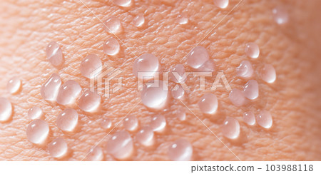 Collagen And Hyaluron Serum Gel On Skin. Splashing of Hyaluron gel. Liquid hyaluronic acid gel on skin. Cosmetic bubbles Gel texture on skin black background. Textured background. skin care product 103988118