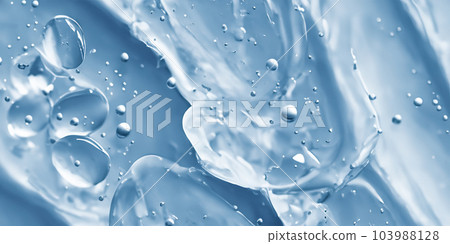 Collagen And Hyaluron Serum Gel On Skin. Splashing of Hyaluron gel. Liquid hyaluronic acid gel on skin. Cosmetic bubbles Gel texture on skin black background. Textured background. skin care product Collagen And Hyaluron Serum Gel On Skin. Splashing of Hyaluron gel. Liquid hyaluronic acid gel on skin. Cosmetic bubbles Gel texture on skin black background. Textured background. skin care product 103988128