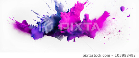 Purple and blue watercolor splashes isolated on white background. Generative AI Purple and blue watercolor splashes isolated on white background. Generative AI 103988492