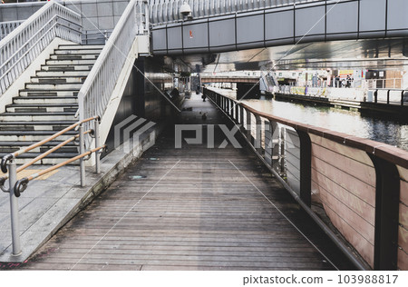 Scenery under the bridge in Osaka where children with bad home environment gather 103988817