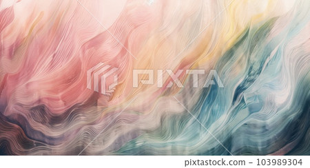 Colorful watercolor wavy background. Hand painted texture. Sea grunge brush strokes pattern. AI Generative 103989304