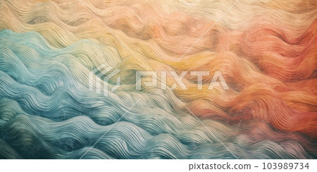 Colorful watercolor wavy background. Hand painted texture. Sea grunge brush strokes pattern. AI Generative 103989734