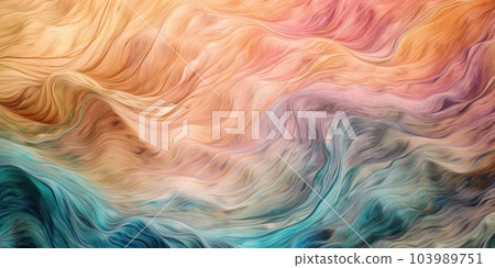 Colorful watercolor wavy background. Hand painted texture. Sea grunge brush strokes pattern. AI Generative 103989751