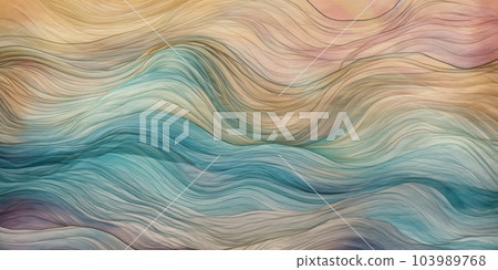 Colorful watercolor wavy background. Hand painted texture. Sea grunge brush strokes pattern. AI Generative 103989768