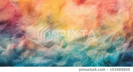 Colorful watercolor wavy background. Hand painted texture. Sea grunge brush strokes pattern. AI Generative 103989809