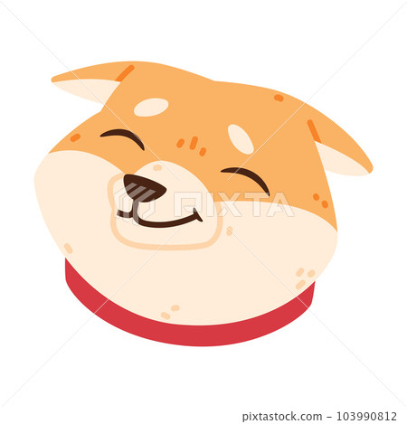 Akita Inu Dog and Domestic Animal or Pet Smiling Vector Illustration 103990812