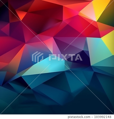 Abstract colorful background, polygonal graphics, beautiful color transitions, creative wallpaper,  103992148