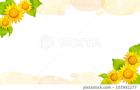 simple sunflower watercolor polka dot frame simple sunflower watercolor polka dot frame 103992277