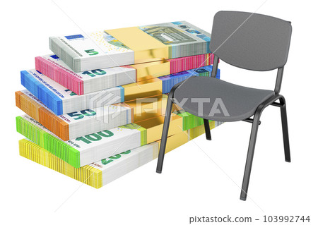 Office Chair with euro packs. 3D rendering Office Chair with euro packs. 3D rendering 103992744