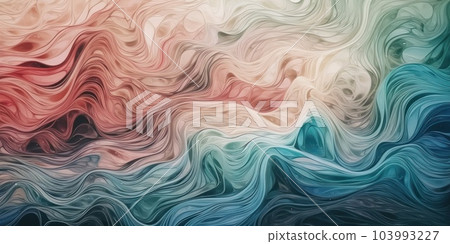 Colorful watercolor wavy background. Hand painted texture. Sea grunge brush strokes pattern. AI Generative 103993227