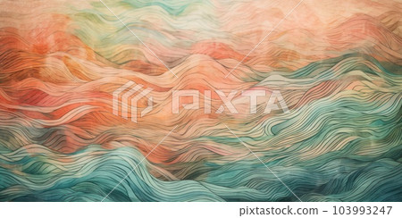 Colorful watercolor wavy background. Hand painted texture. Sea grunge brush strokes pattern. AI Generative 103993247