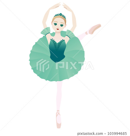 舞者的插圖_芭蕾舞劇《唐吉訶德》中的芭蕾舞演員在跳舞森林女王的形象 103994685