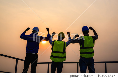 Engineer team checking solar panels on solar power plant Engineer team checking solar panels on solar power plant 103994857