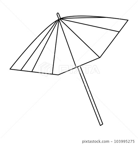Beach or swimming pool umbrella red and white, vector outline for coloring book Beach or swimming pool umbrella red and white, vector outline for coloring book 103995275