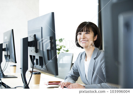 Office woman desk work computer Office woman desk work computer 103996004